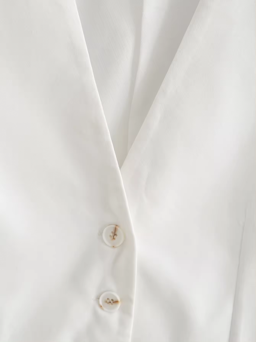 Jacinta White V Neck Single Breasted Button Closure Waistcoat Vest