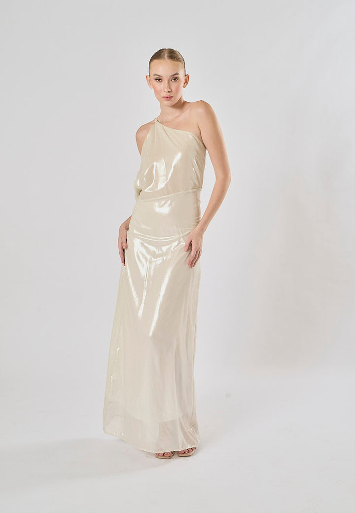 Elvira Silver Sidel Halter Back Strap Sleeveless Maxi Dress