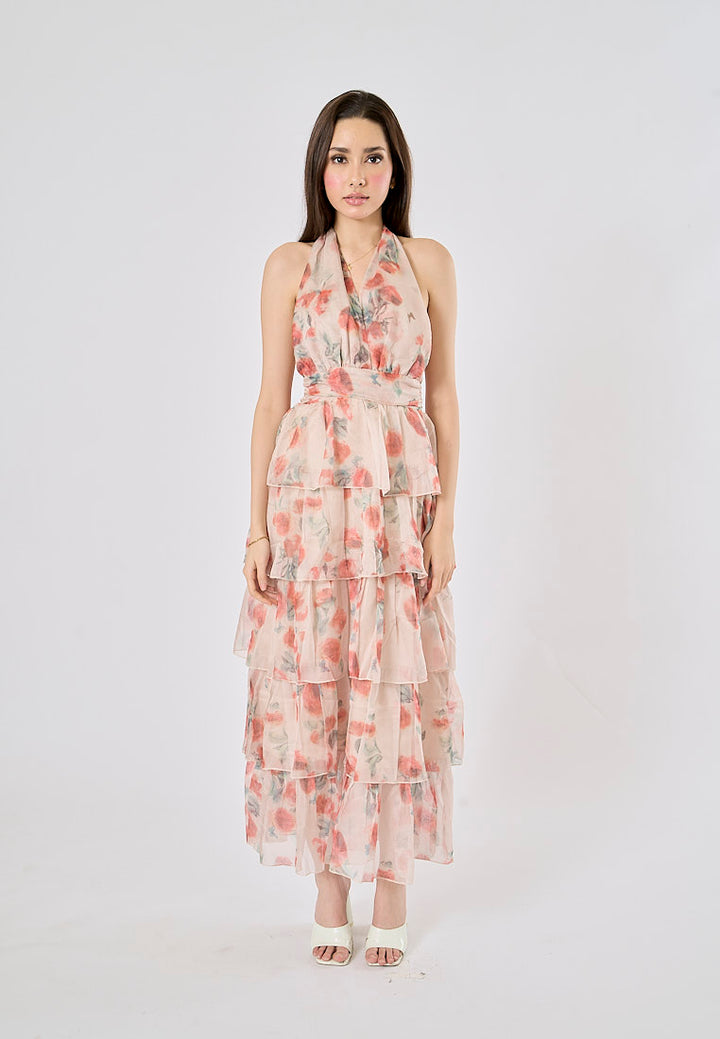 Iscah Multicolor Floral Print Layered Maxi Dress