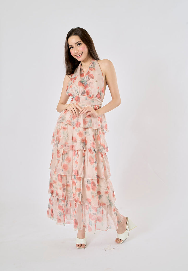 Iscah Multicolor Floral Print Layered Maxi Dress