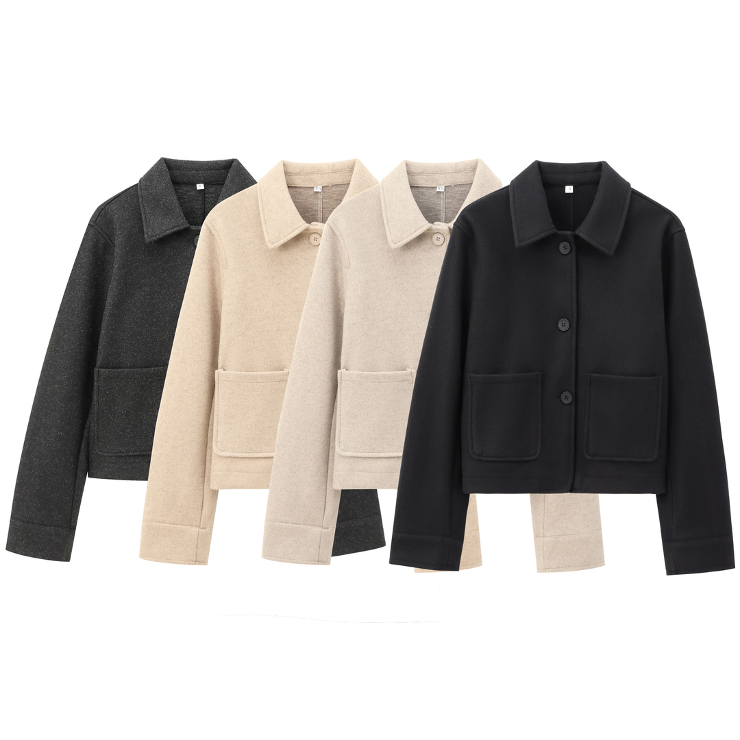 Declan Khaki Turn Down Collar Single Breasted Front Pockets Casual Jacket