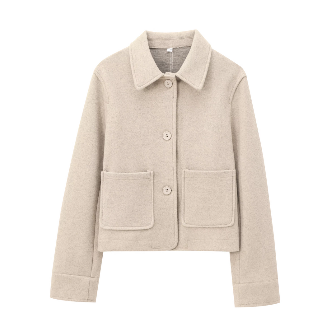 Declan Khaki Turn Down Collar Single Breasted Front Pockets Casual Jacket