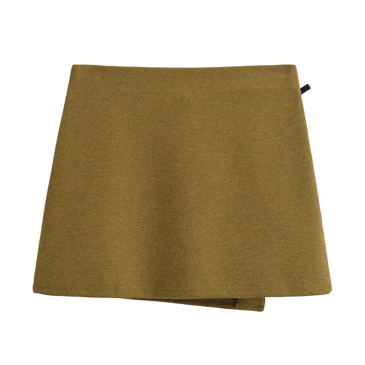 Casen Green Zipper Fly Asymmetrical Green Color Summer Short Mini Skirt