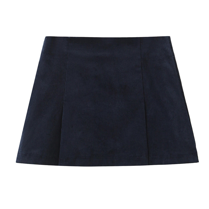 Bradley Navy Blue Front Slit Zipper Fly Casual Mini Skirt