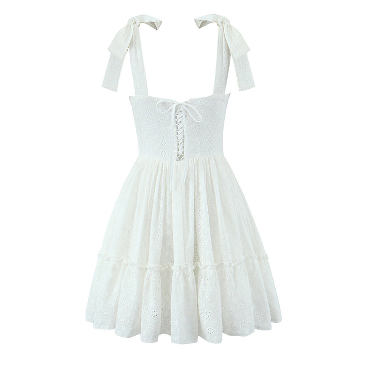 Lawson White Selftie Back Lace  Eyelet Mini Dress