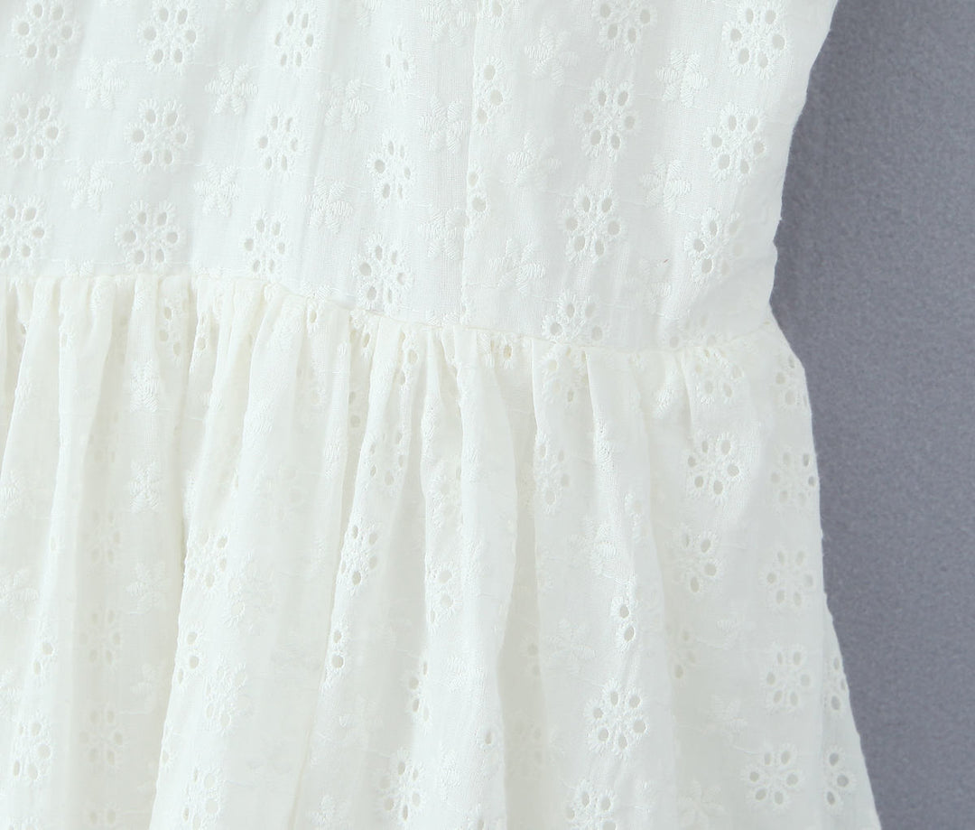 Lawson White Selftie Back Lace  Eyelet Mini Dress
