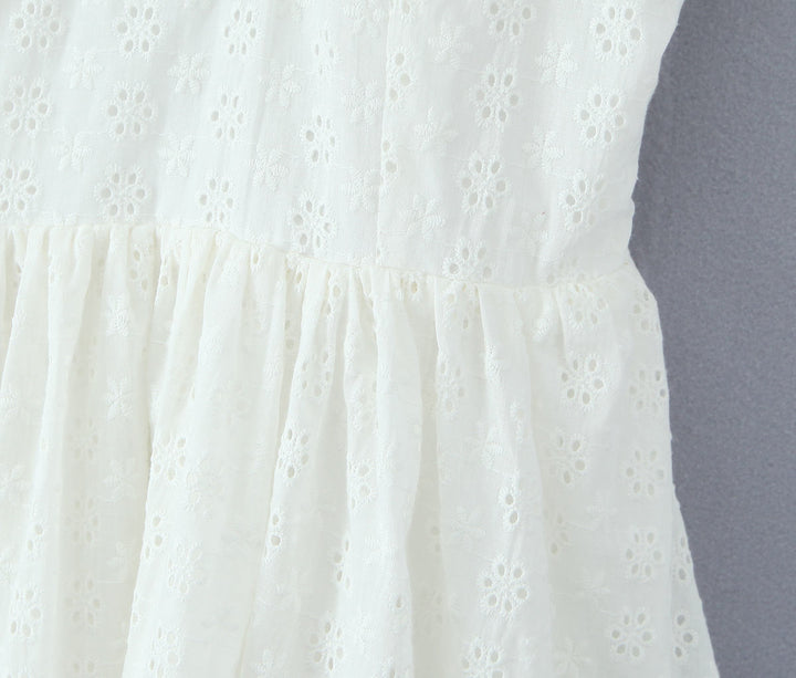 Lawson White Selftie Back Lace  Eyelet Mini Dress
