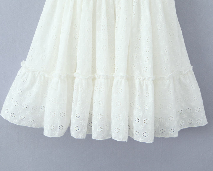 Lawson White Selftie Back Lace  Eyelet Mini Dress