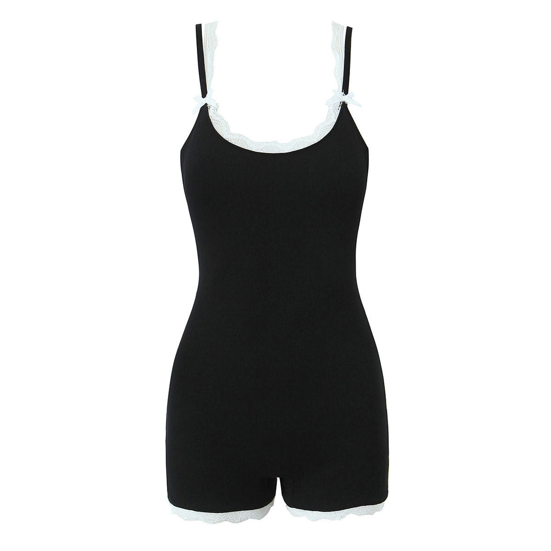 Leland Black Bodycon  Spaghetti Strap One Piece Jumpsuit