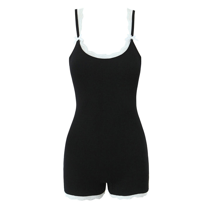 Leland Black Bodycon  Spaghetti Strap One Piece Jumpsuit