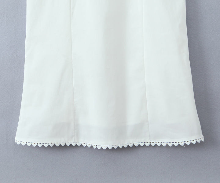 Beckett White Shoulder Strap Lace Up Maxi Dress