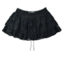 Rhett Black Front Lace Up Floral Lace Mini Skirt
