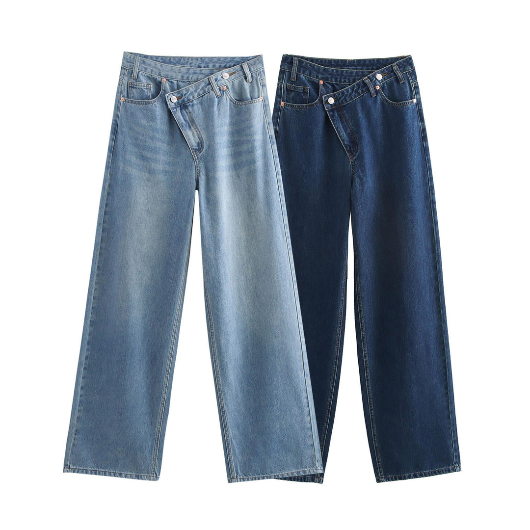 Roman Blue Denim Length Zipper Fly Jeans Pants