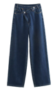 Roman Navy Blue Denim Length Zipper Fly Jeans Pants