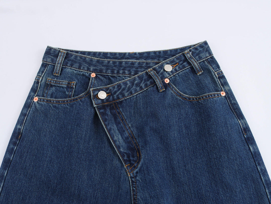 Roman Navy Blue Denim Length Zipper Fly Jeans Pants