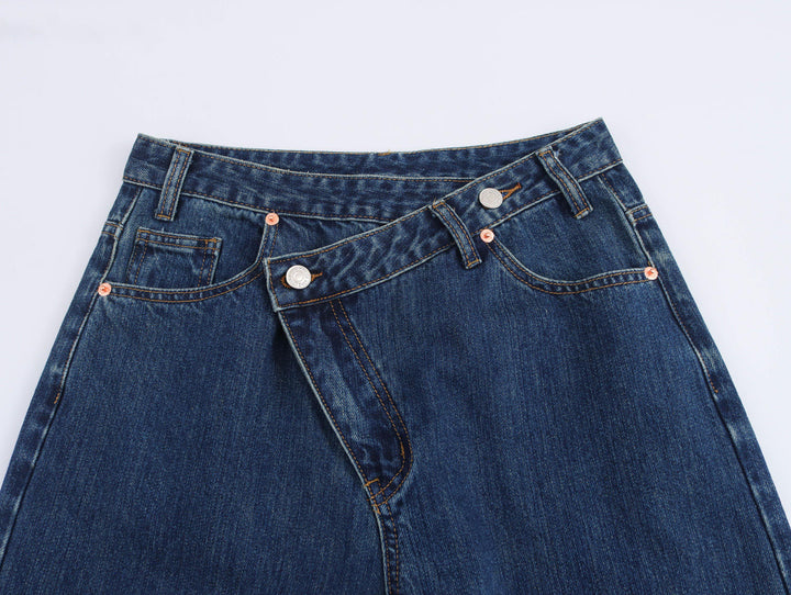Roman Navy Blue Denim Length Zipper Fly Jeans Pants
