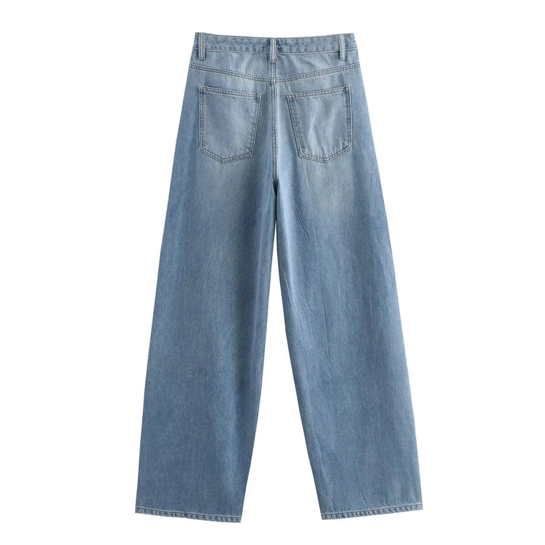 Roman Blue Denim Length Zipper Fly Jeans Pants