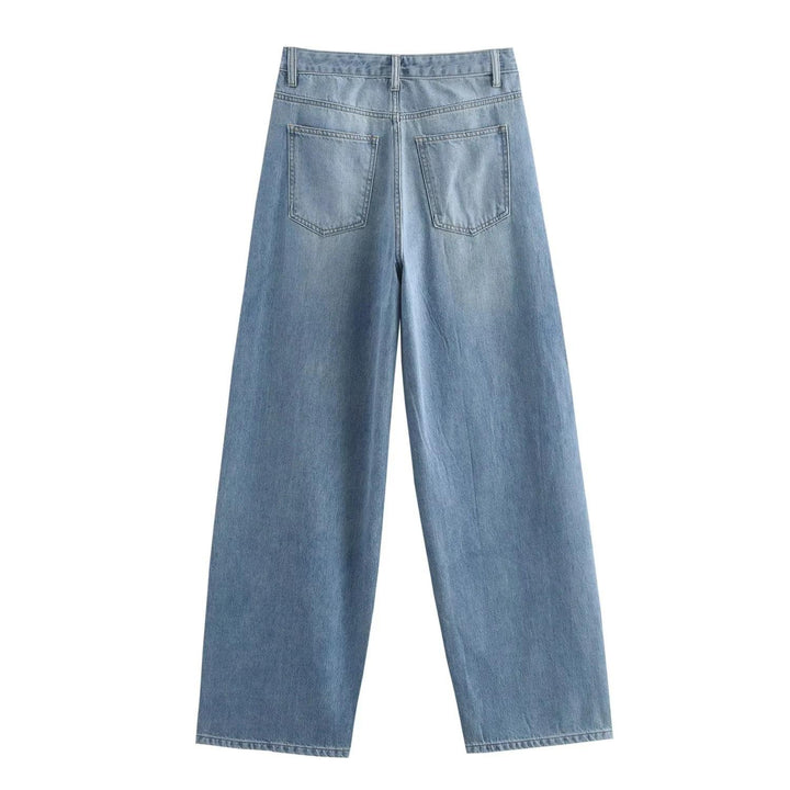 Roman Blue Denim Length Zipper Fly Jeans Pants