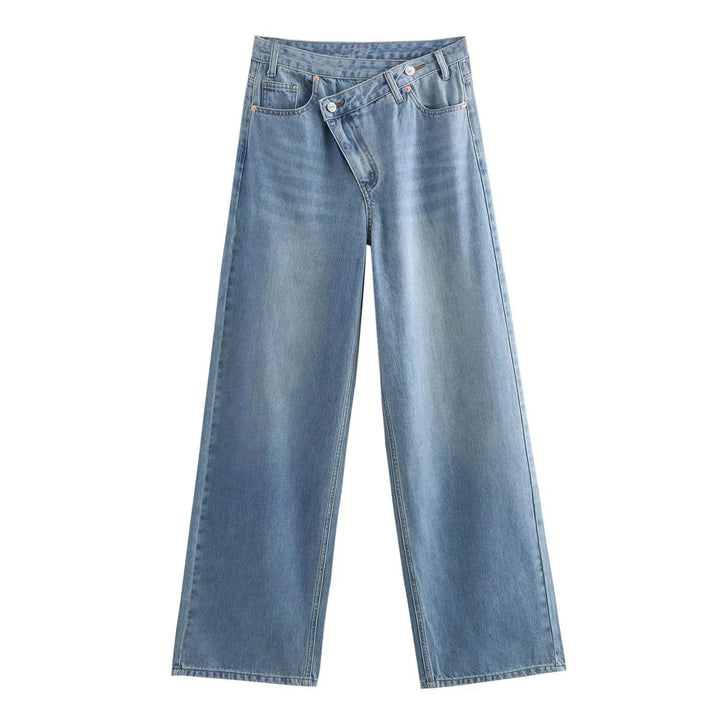 Roman Blue Denim Length Zipper Fly Jeans Pants