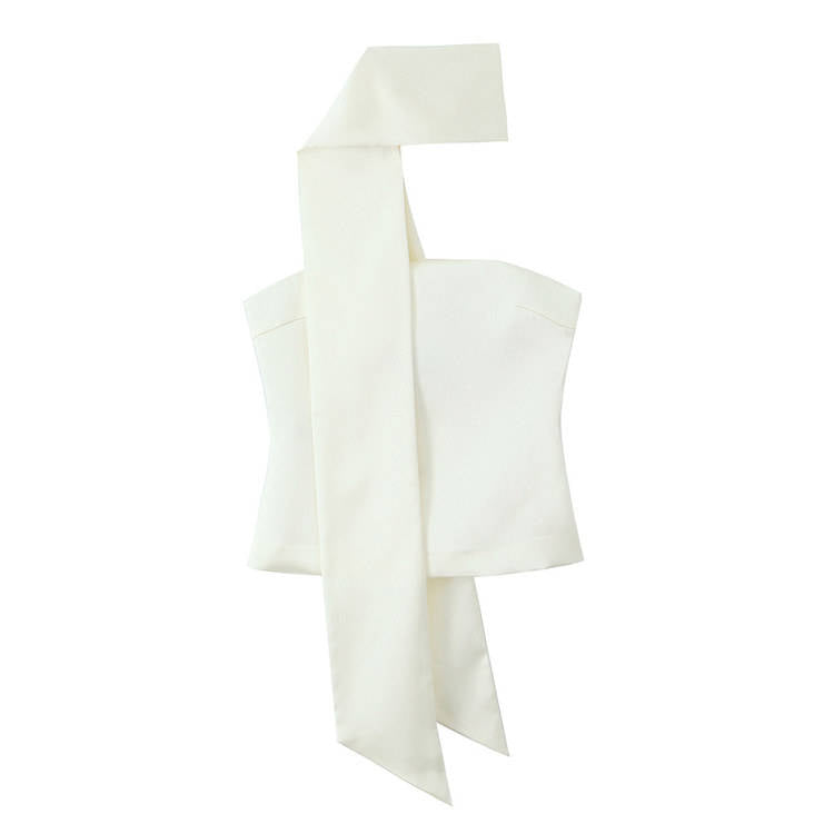 Kataleya White Halter Neck Tube Top