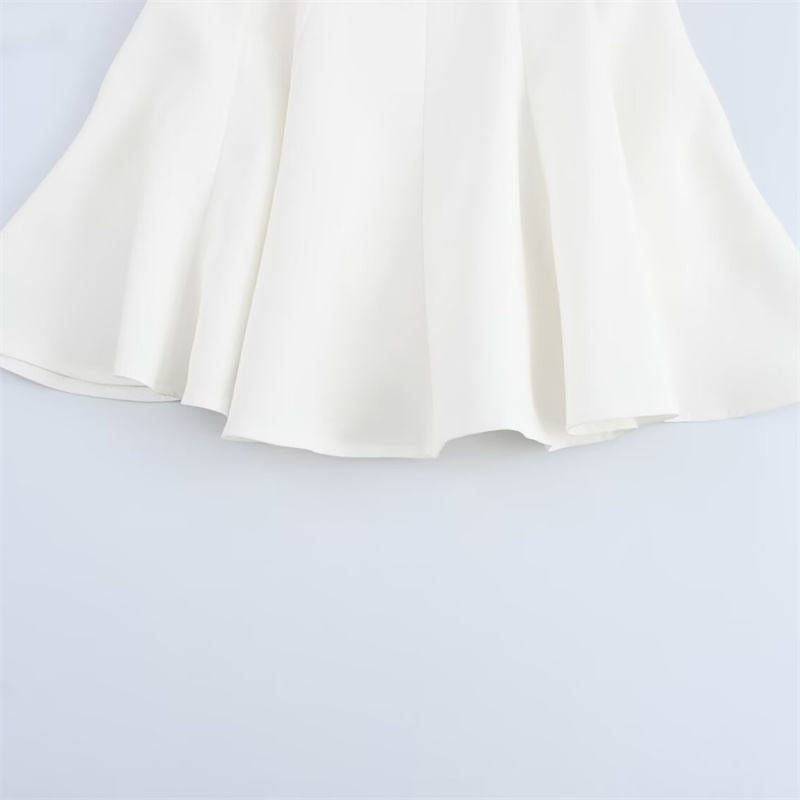 Celia White Wide Swing Halter Neck Waist Slim Mini Dress