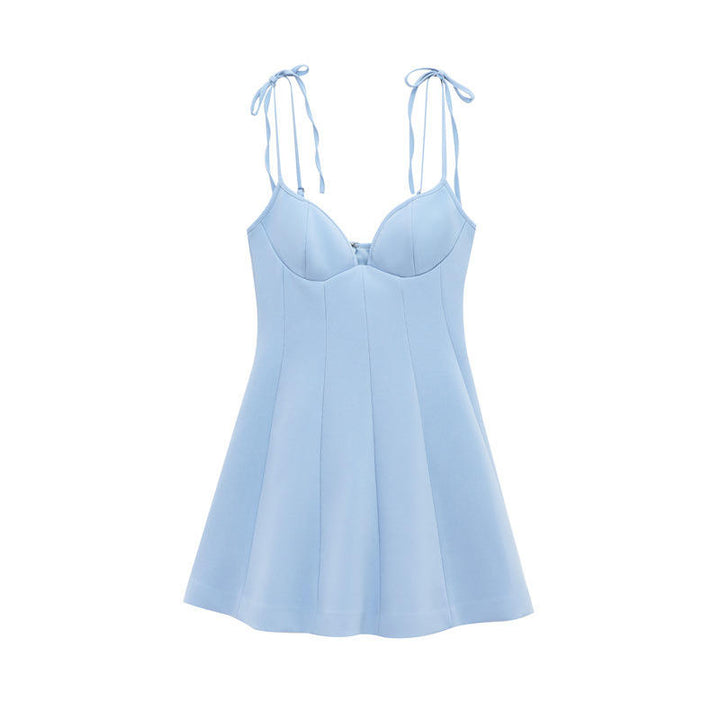 Ariadne Blue Spaghetti Strap Mini Dress