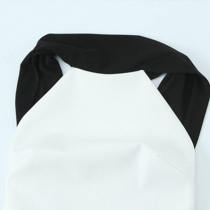 Jessamy Black and White  Hollow Out Patchwork Mini Dress