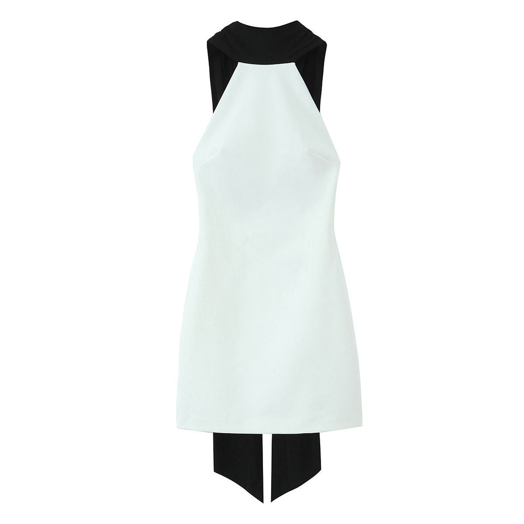Jessamy Black and White  Hollow Out Patchwork Mini Dress