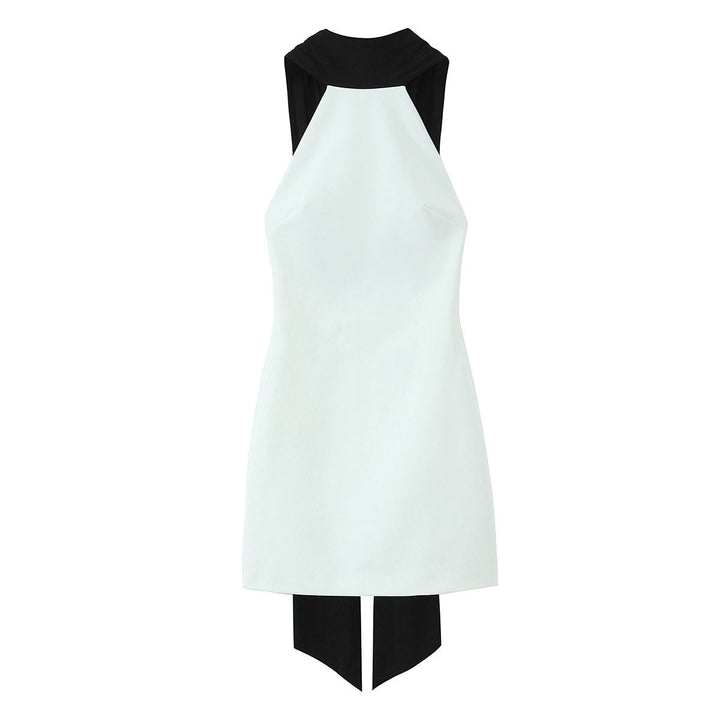 Jessamy Black and White  Hollow Out Patchwork Mini Dress