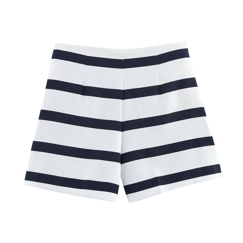 Rowyn White Striped Side Pocket Shorts