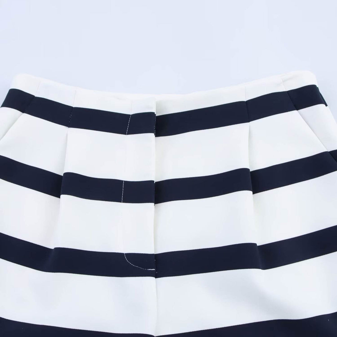 Rowyn White Striped Side Pocket Shorts