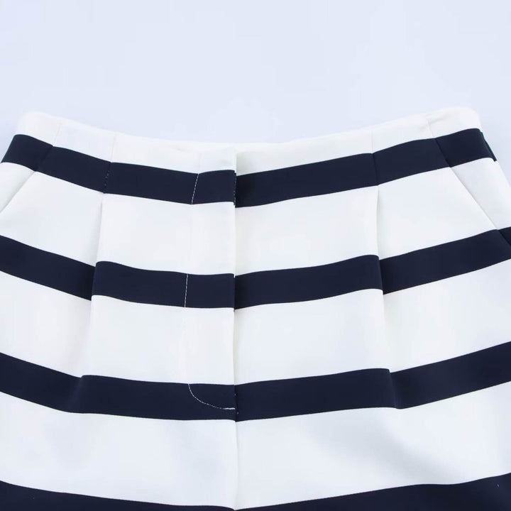 Rowyn White Striped Side Pocket Shorts