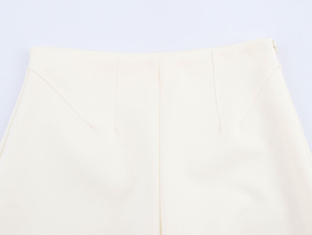 Wrenlee Beige Zipper Fly Elegant Pants Casual Loose  Trouser