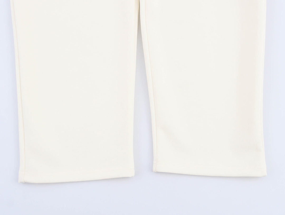 Wrenlee Beige Zipper Fly Elegant Pants Casual Loose  Trouser