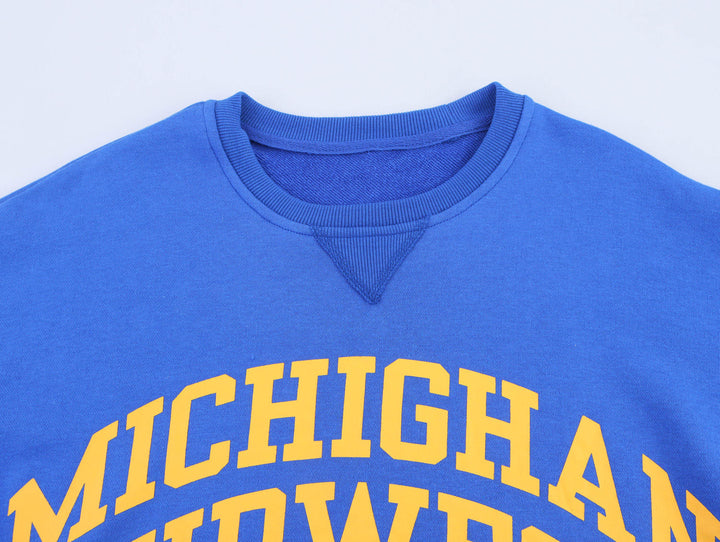 Blakely  Blue Crew Neck Letter Print Short Sleeve Casual T-Shirt Top