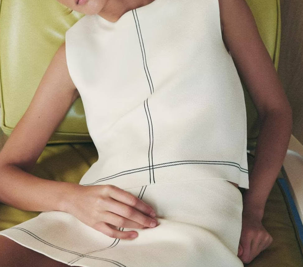 Charlee White Knitted Mini Skirt