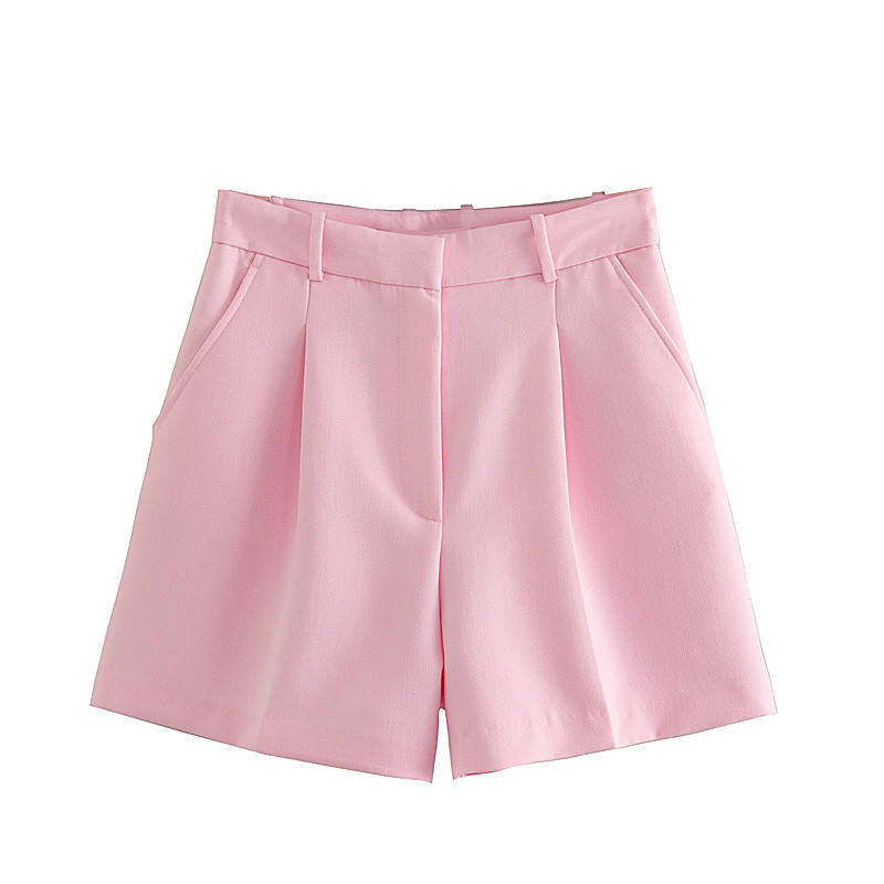 Jazlyn Pink Zipper Fly  Side Pockets and Belt Hoops Short