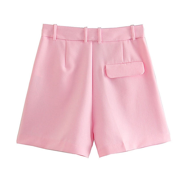 Jazlyn Pink Zipper Fly  Side Pockets and Belt Hoops Short