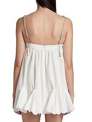 Jesse White Sleeveless Chain Pleated Mini Dress