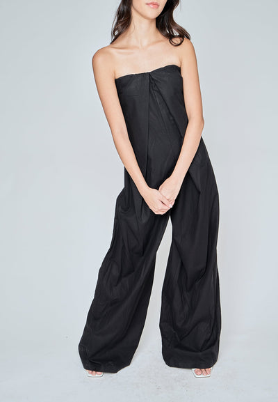 Amia Black Classic Tube Wide Leg Jumpsuit