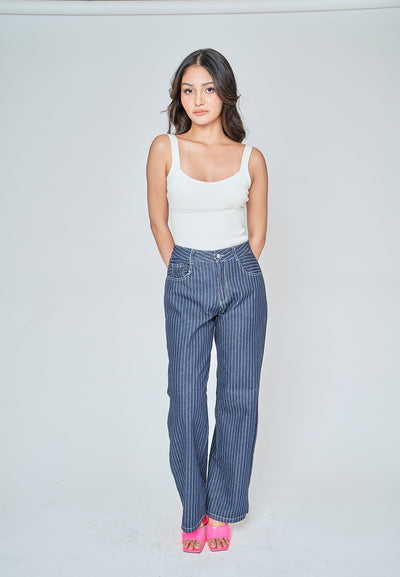 Siona Off White Knitted Scoop Neck Sleeveless Bodysuit