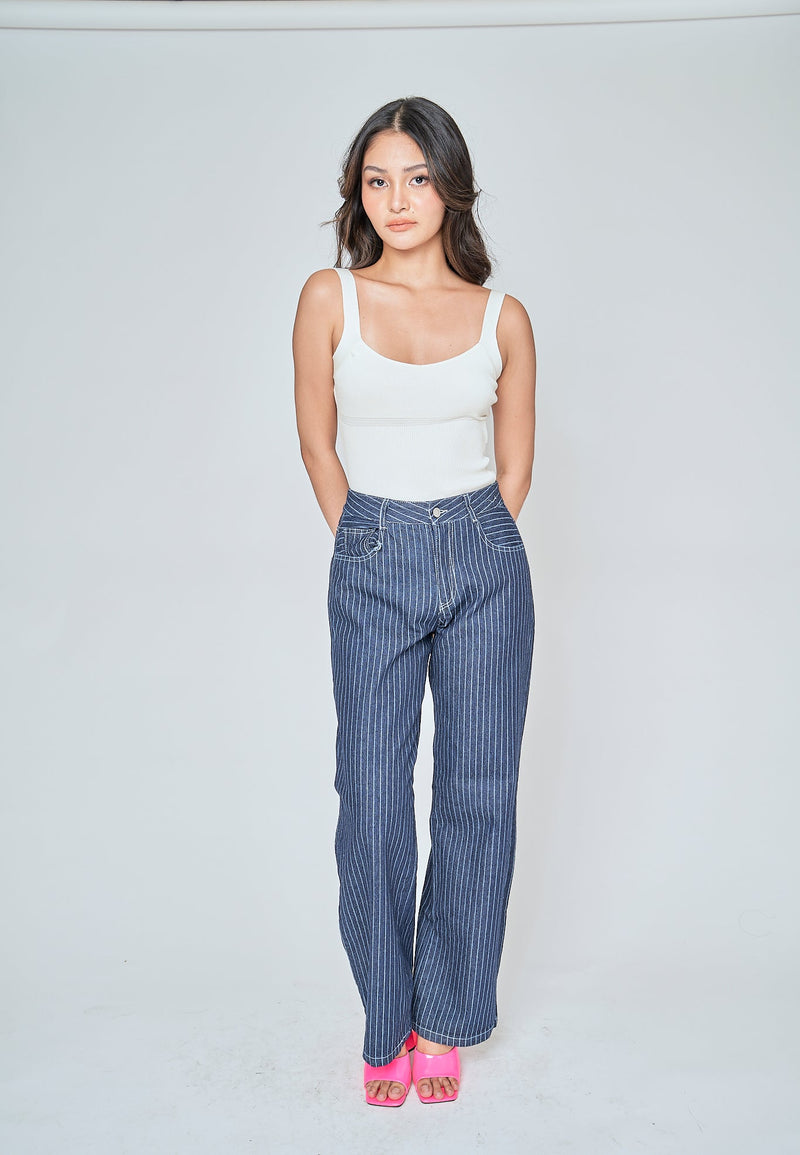 Siona Off White Knitted Scoop Neck Sleeveless Bodysuit