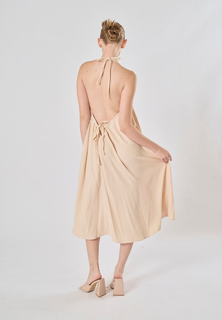 Xoliven Blush Pink with Halter Neckline Maxi Tent Dress