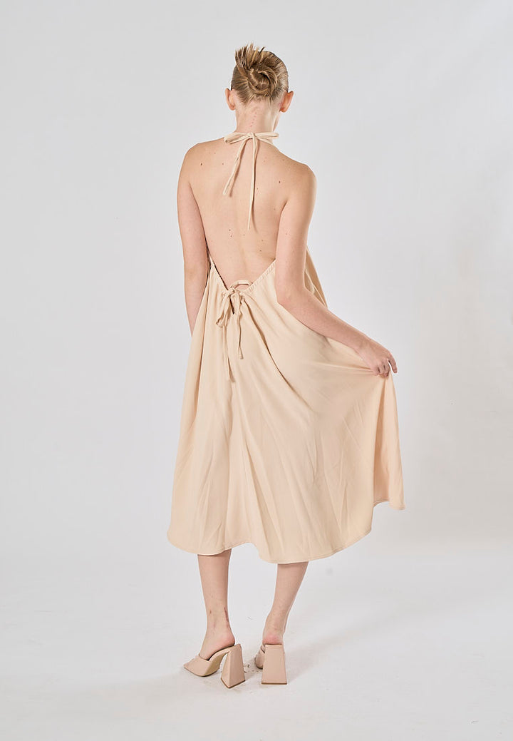Xoliven Blush Pink with Halter Neckline Maxi Tent Dress