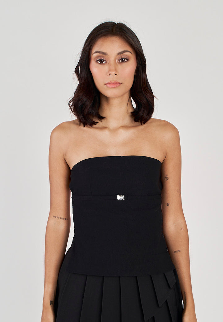 Kyrell Black Lined Classic Tube Top