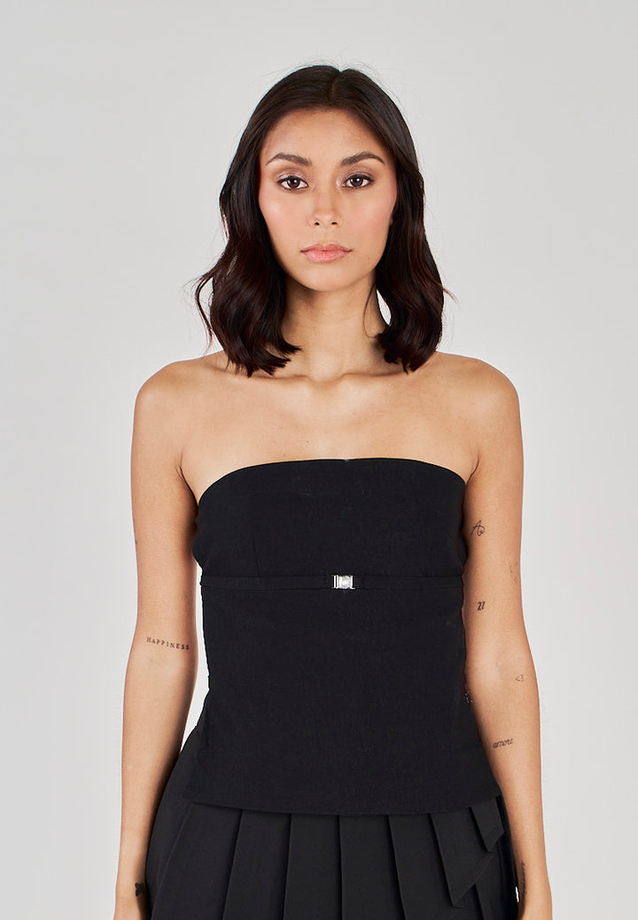 Kyrell Black Lined Classic Tube Top