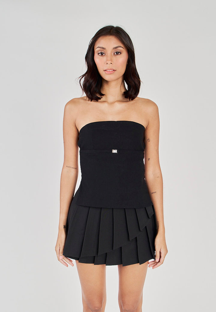 Kyrell Black Lined Classic Tube Top