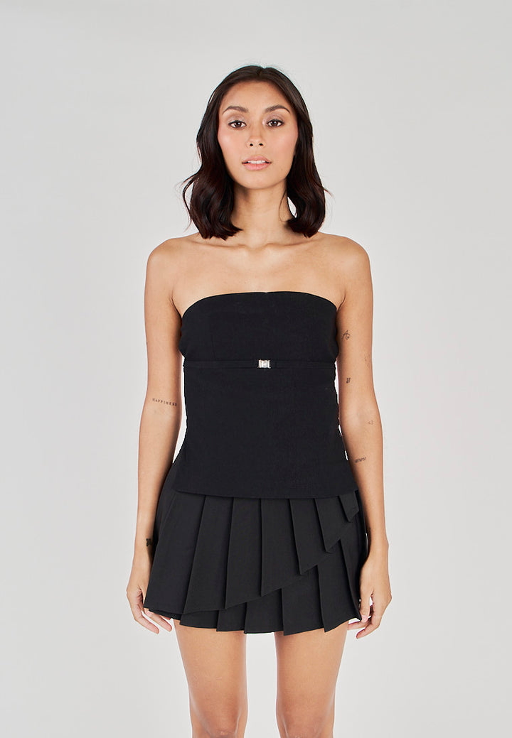 Kyrell Black Lined Classic Tube Top