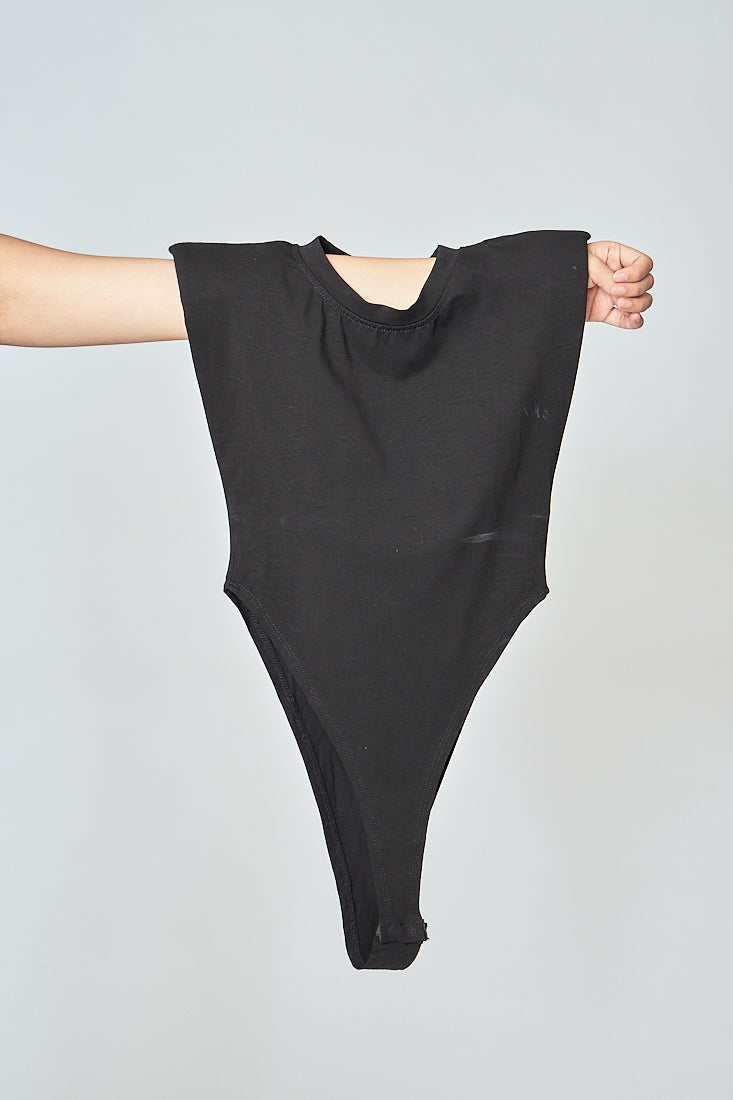 Gaea Black Crew Neck Sleeveless Bodysuit
