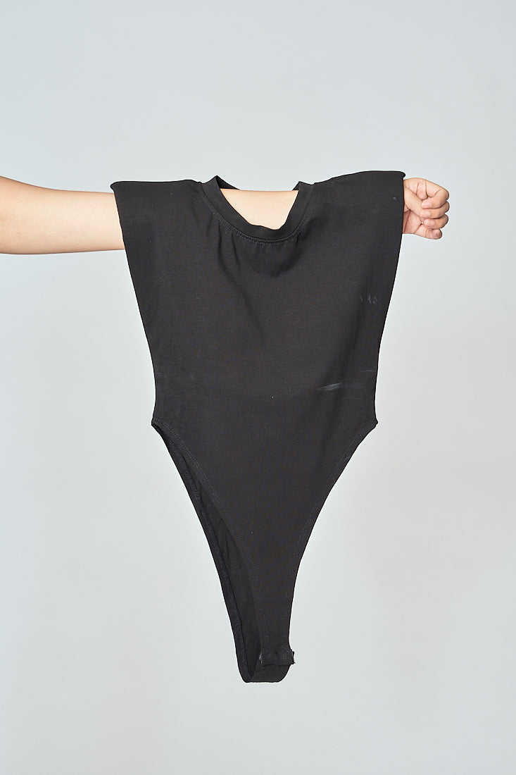 Gaea Black Crew Neck Sleeveless Bodysuit
